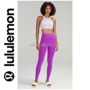 LULULEMON ATHLETICA Ribbed Nulu High-Neck Yoga Bra Faint Lavender 10 EUC